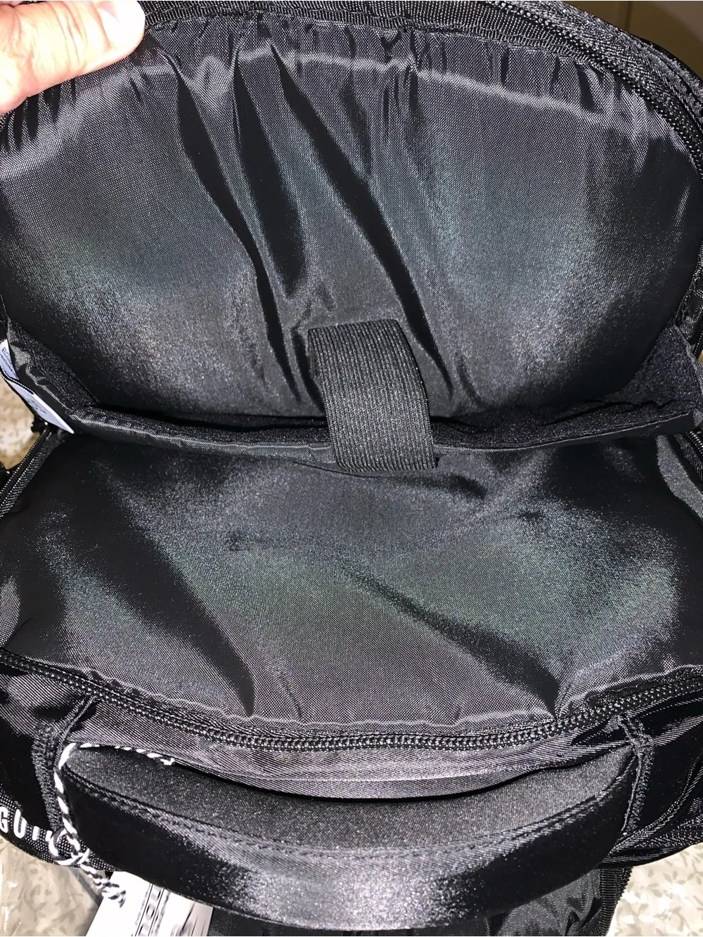 Original Penguin Black Backpack with White Zip Accent